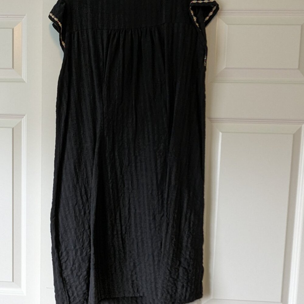 black linen smock dress - Picture 2 of 3